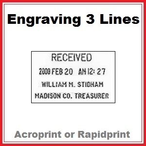 Engraving for Time & Date Stamp | 3 Lines