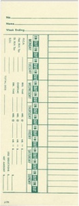 Time Card Bi-Weekly Double Sided Timecard J7R-2 Box of 1000