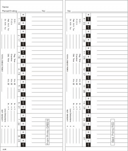 Time Card Acroprint 125 Semi-Monthly Double Sided Timecard 422R Box of 1000
