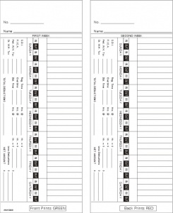 Time Card Acroprint 125 Bi-Weekly Double Sided Timecard AMA5400 Box of 1000